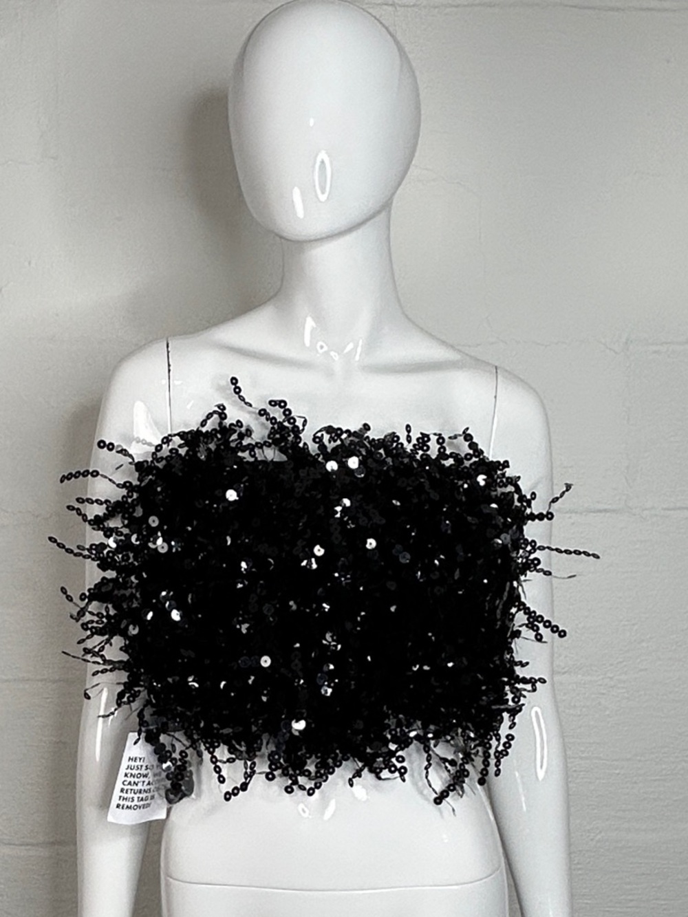 ASOS EDITION Black Tube Top Sequin Women's 4 Strapless NEW